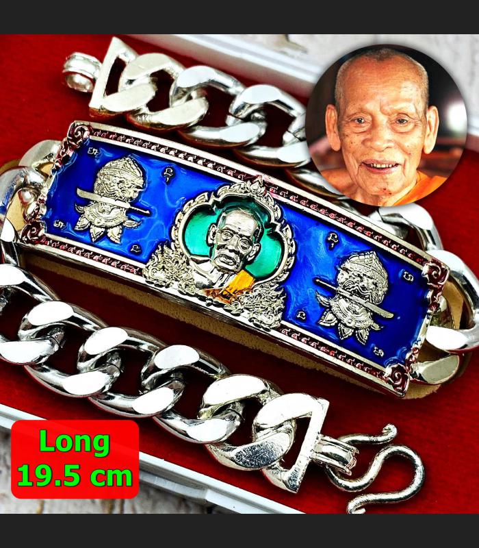 Bracelet Hanuman Monkey Lp Phat Be2563 Fortune Protection Blue Thai Amulet 17485