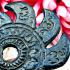 Rowel Chakra Wheel Blade Leklai Protect Somporn Kotpi Rainbow Thai Amulet #17513