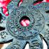 Rowel Chakra Wheel Blade Leklai Protect Somporn Kotpi Rainbow Thai Amulet #17513
