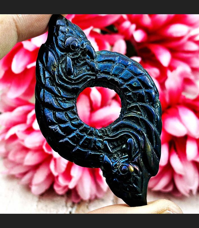 Double Head Naga Snare Leklai Wealth Lp Somporn Kotpi Rainbow Thai Amulet #17514