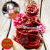Wealth Clay Guman Statue Diamond Eye Lp Yam Nayak Be2549 Red Thai Amulet #17517