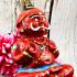 Wealth Clay Guman Statue Diamond Eye Lp Yam Nayak Be2549 Red Thai Amulet #17517