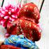 Wealth Clay Guman Statue Diamond Eye Lp Yam Nayak Be2549 Red Thai Amulet #17517