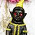 Ngan Ngung Red Gems Eye Monkey Gambling Luck Lp Nen Black Gold Thai Amulet 17524