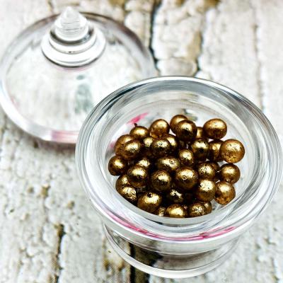 Sacred Buddha Crystal Bead Sarira Relic Phatad Stupa Old Gold Thai Amulet #17536