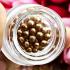 Sacred Buddha Crystal Bead Sarira Relic Phatad Stupa Old Gold Thai Amulet #17536