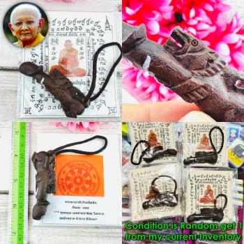 Wooden Paladkik Lucky Love Lust Orgasm Lion Charm Hong Be2546 Thai Amulet #17565