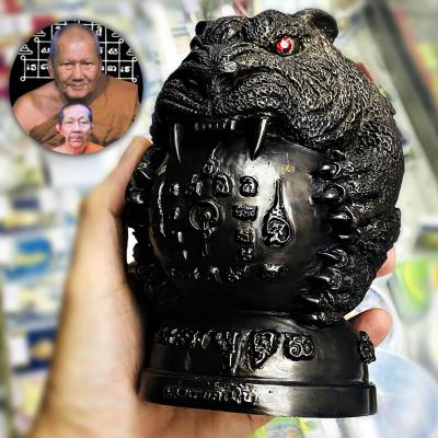 Large Bronze Statue Black Tiger Ball Lp Pern Watbangpha Be2553 Thai Amulet 17566