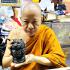 Large Bronze Statue Black Tiger Ball Lp Pern Watbangpha Be2553 Thai Amulet 17566