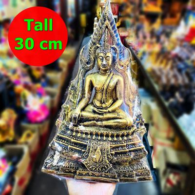 Large 30cm Buddha Chinnaraj Statue Lucky Rich Fortune Old Gold Thai Amulet 17570