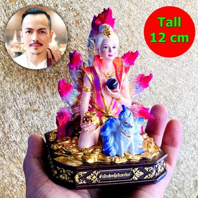 Statue Sexy Lady 9 Tail Fox Kumiho Kitsune Wealth Ac Ole 12cm Thai Amulet #17578