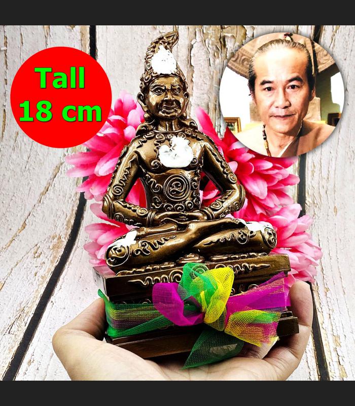 Ngung Yhanta Guygaew Statue Lersri Lucky Nikom Kom Triwet Gold Thai Amulet 17581