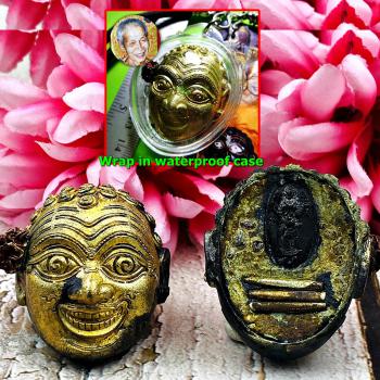Jaw Ngoe Gambling Money Rich Metal Smile Joker Casino Win Deng Thai Amulet 17582