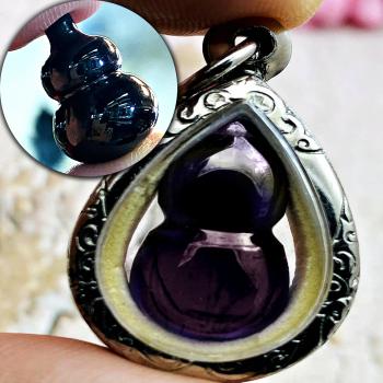 Naga Eye Leklai Protection Crystal Stone Bottles Black Somporn Thai Amulet 17588