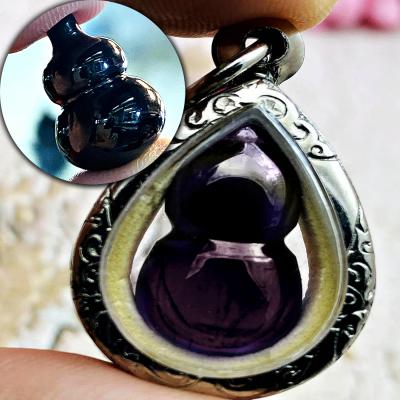 Naga Eye Leklai Protection Crystal Stone Bottles Black Somporn Thai Amulet 17588
