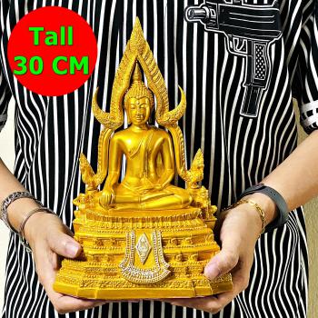 Large 30cm Buddha Chinnaraj Statue Lucky Fortune Shine Bright Thai Amulet #17594