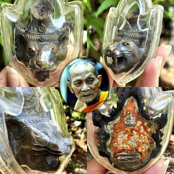 Lersri Puseir Saming Tiger Face Siber Tooth Lp Kalong Nawa Thai Amulet 17595