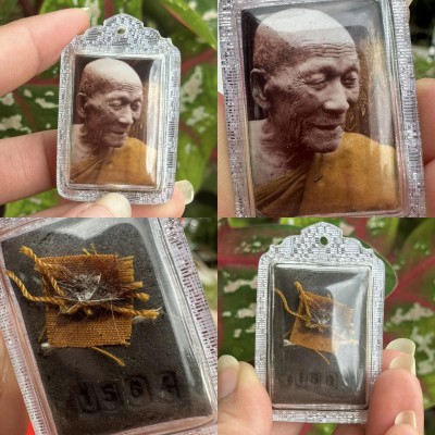 Locket Monk Photo Hair Robe Cloth Takud Wealth Kalong Be2548 Thai Amulet #17598