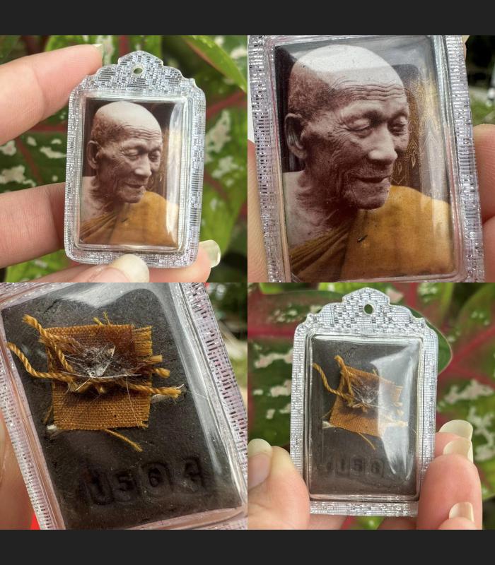 Locket Monk Photo Hair Robe Cloth Takud Wealth Kalong Be2548 Thai Amulet #17598