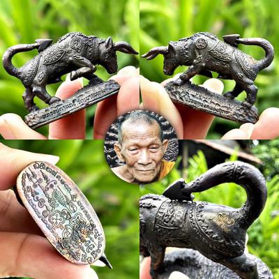 Wouetanu Buffalo Cow Harmless Prevent Kalong Be2551 Black Nawa Thai Amulet 17599