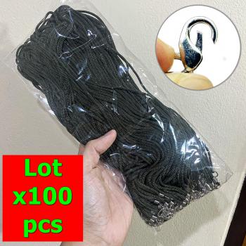 Lotx100 Pcs Necklace Chain Nylon 30cm Hook Wear Thai Amulet Green Olive #17606