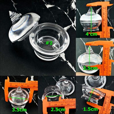 Pagoda Clear Solid Empty Stupa Container Box Case Buddha Relic Thai Amulet 17614