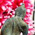 Buhhda Statue Bronze Green Skin Peaceful Fortune Home Decor Thai Amulet #17623