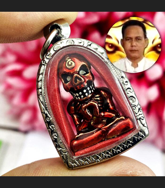 Skull Gambling Win Windfall Whisper Lucky Plai Thong Ash Neng Thai Amulet 17625
