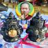 Rahu Wealth Gambling Money Magic Eat Moon Subin Bronze Statue Thai Amulet #17630