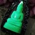 Leklai Buddha Lucky Green Glow In Dark Stone Wealth Somporn Thai Amulet #17635