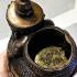 Bronze Rahu Pot Lucky Wealth Protect Reward Magic Rich Statue Thai Amulet #17638