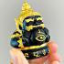 Phra Rahu Wealth Gambling Money Magic Subin Statue Black Gold Thai Amulet #17640