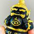 Phra Rahu Wealth Gambling Money Magic Subin Statue Black Gold Thai Amulet #17640