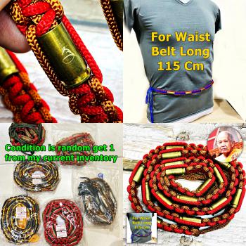 Girded Takrut 16Bullet Protection Safe Belt Lucky Litt Be2547 Thai Amulet #17649