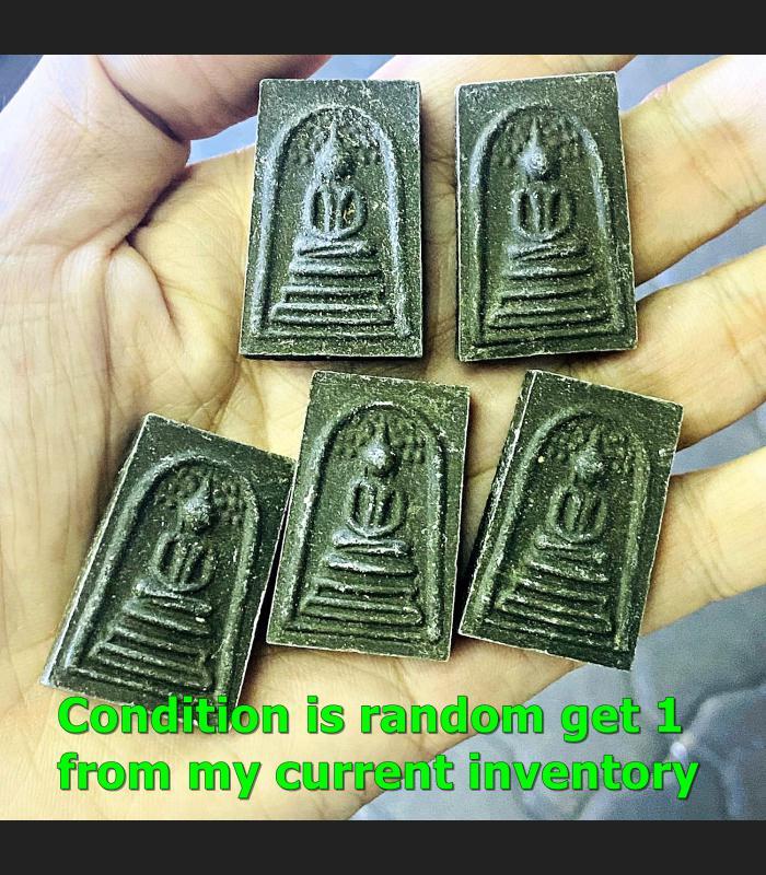 Somdej PokBhodi Lucky Magic Buddha Under Tree Toh Be2518 Black Thai Amulet 17650