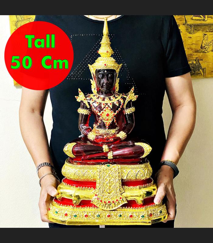 Large Meditation Buddha Statue Red Gold Armor Lucky Magic Thai Amulet 50cm 17661