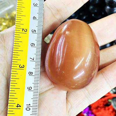 Gambling Money Khong River Lucky Stone Leklai Naga Egg Orange Thai Amulet #17692