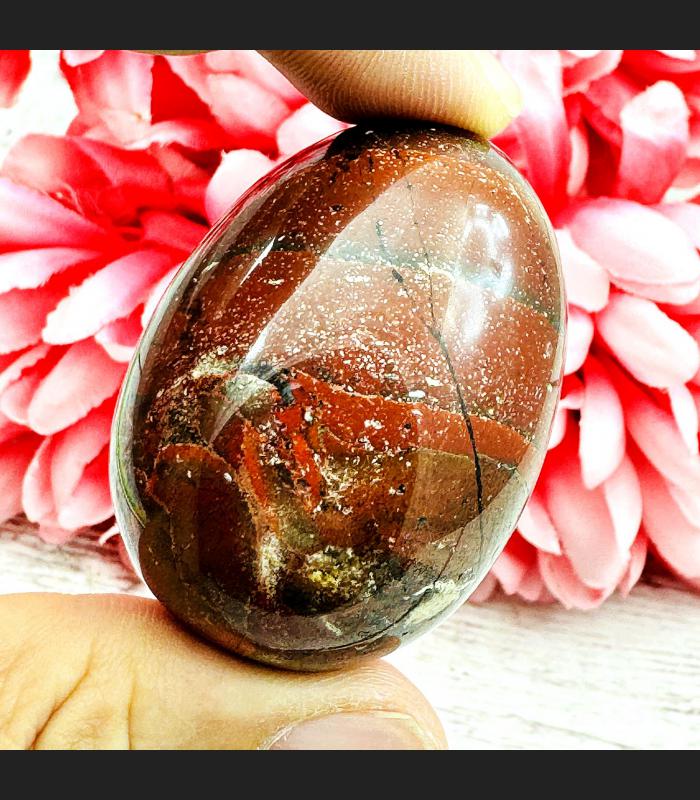Leklai Naga Egg Wealth Protection River Rock Lucky Stone Brown Thai Amulet 17695