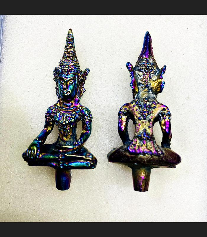 Leklai Rainbow Emperor Armor Buddha Magic Protect Shield Guard Thai Amulet 17705
