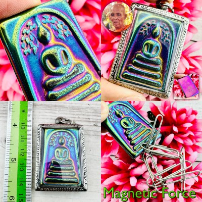 Rainbow Leklai Somdej Bhodi Tree Fortune Lucky Protection Huan Thai Amulet 17709