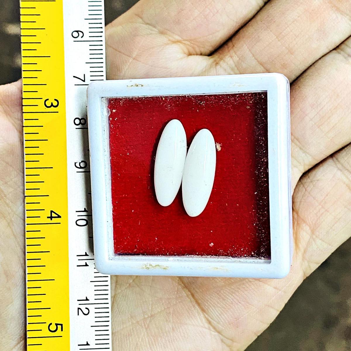 Leklai Kaew x2 White Pearl Capsule Relic Healing Stone Cave Thai Amulet ...