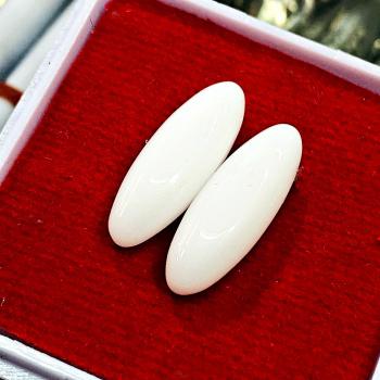 Leklai Kaew x2 White Pearl Capsule Relic Healing Stone Cave Thai Amulet #17710