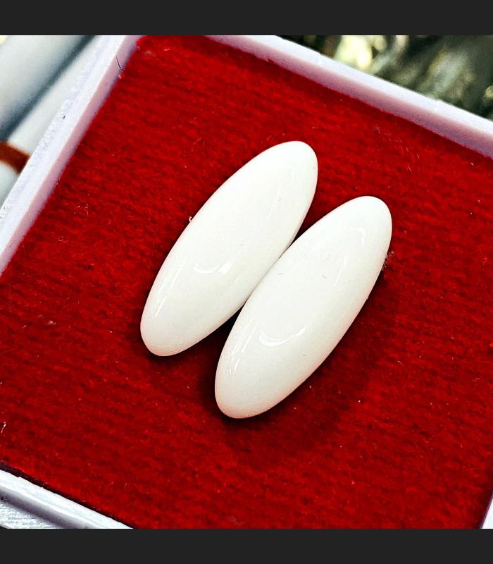 Leklai Kaew x2 White Pearl Capsule Relic Healing Stone Cave Thai Amulet #17710