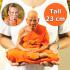 Lifelike 23cm Wax Art Monk Statue Meditation Phat WatHuaiDuan Thai Amulet #17713