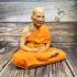 Lifelike 23cm Wax Art Monk Statue Meditation Phat WatHuaiDuan Thai Amulet #17713