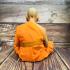 Lifelike 23cm Wax Art Monk Statue Meditation Phat WatHuaiDuan Thai Amulet #17713