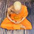 Lifelike 23cm Wax Art Monk Statue Meditation Phat WatHuaiDuan Thai Amulet #17713