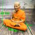 Lifelike 23cm Wax Art Monk Statue Meditation Phat WatHuaiDuan Thai Amulet #17713