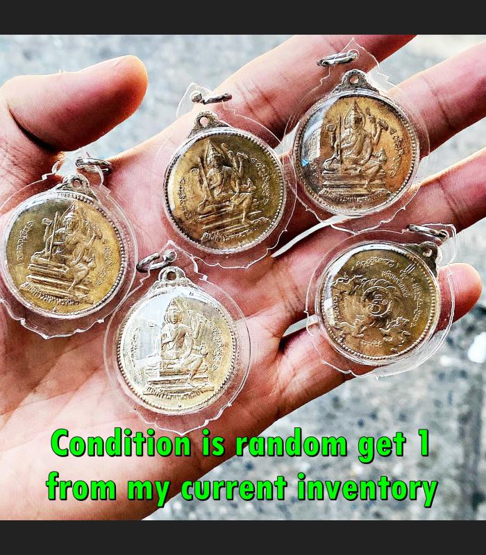 Rich Pendant Waterproof White Silver 4face Phom Jakphet Watdon Thai Amulet 17733