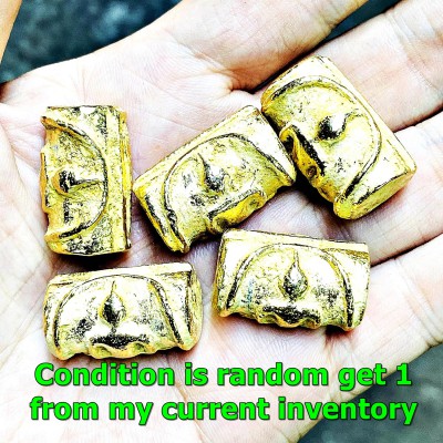 Leklai Suwanracha Yellow Gold Somdej Takrut Gambling Win Magic Thai Amulet 17740